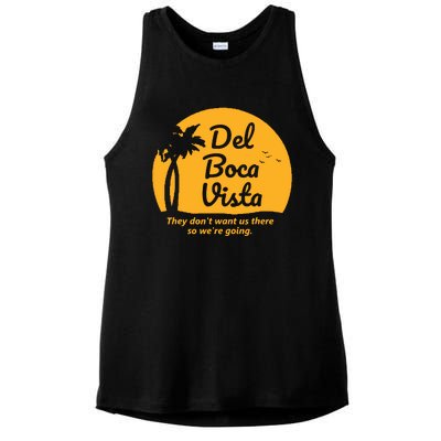 Del Boca Vista They Dont Want Us There Retirement Ladies PosiCharge Tri-Blend Wicking Tank