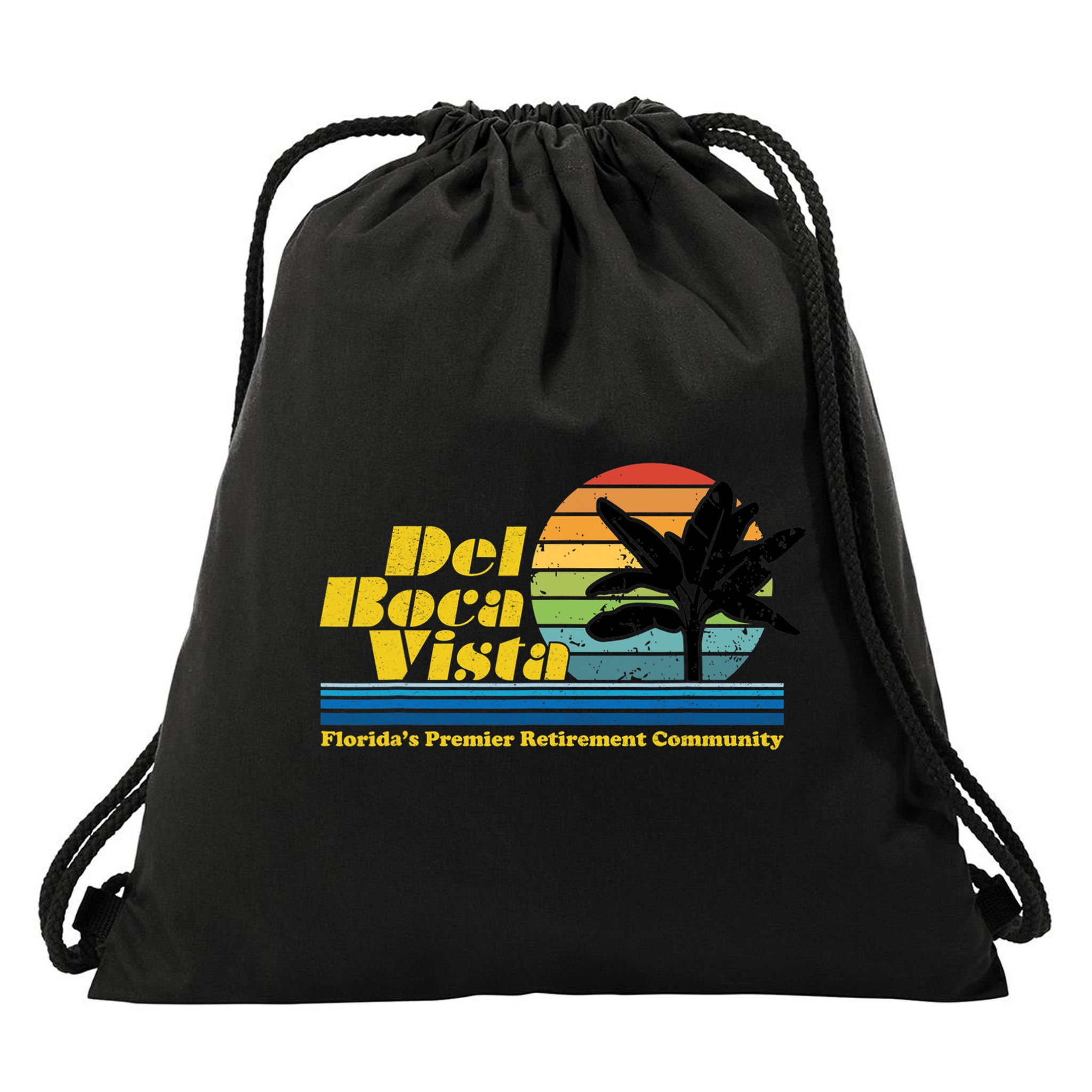 Del Boca Vista Retirement Community Funny Novelty Design Drawstring Bag