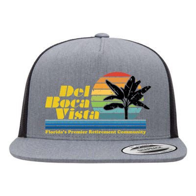 Del Boca Vista Retirement Community Funny Novelty Design Flat Bill Trucker Hat