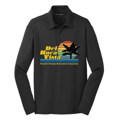 Del Boca Vista Retirement Community Funny Novelty Design Silk Touch Performance Long Sleeve Polo