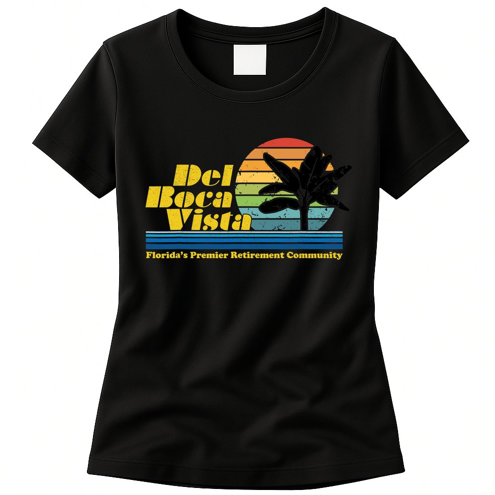 Del Boca Vista Retirement Community Funny Novelty Design Womens T-Shirt
