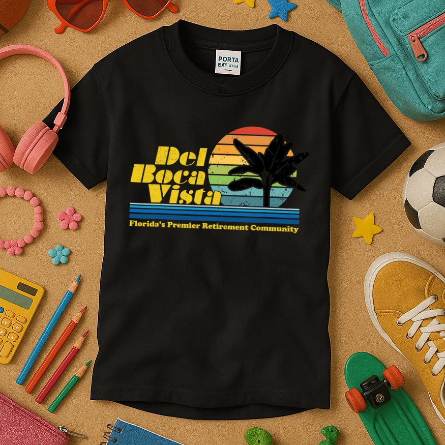 Del Boca Vista Retirement Community Funny Novelty Design Kids T-Shirt