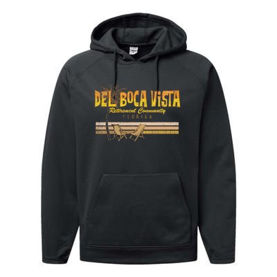 Del Boca Vista Retirement Florida Summer Performance Fleece Hoodie