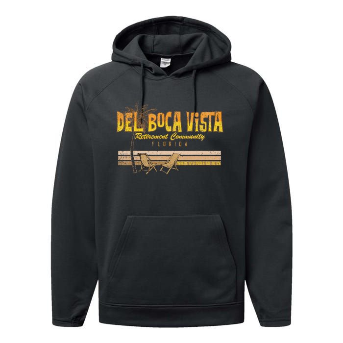 Del Boca Vista Retirement Florida Summer Performance Fleece Hoodie