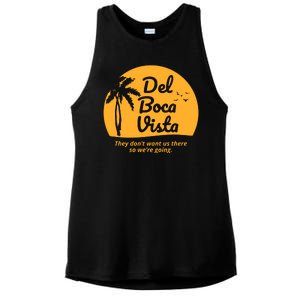 Del Boca Vista Retirement Community Funny Ladies PosiCharge Tri-Blend Wicking Tank