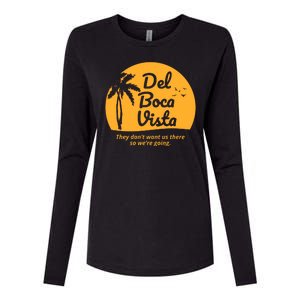 Del Boca Vista Retirement Community Funny Womens Cotton Relaxed Long Sleeve T-Shirt