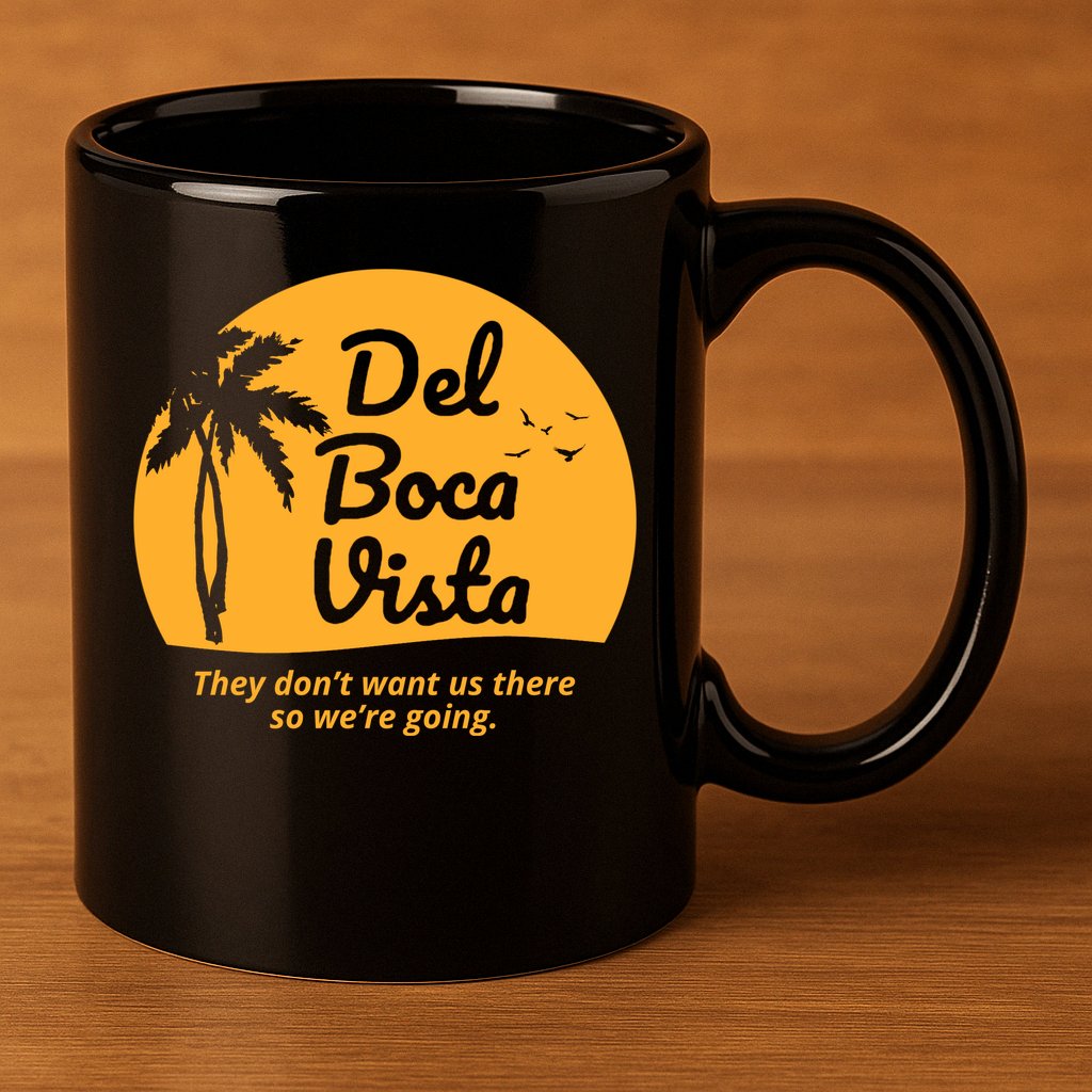 Del Boca Vista Retirement Community Funny 11oz C Handle Ceramic Mug