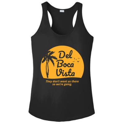 Del Boca Vista Retirement Community Funny Ladies PosiCharge Competitor Racerback Tank