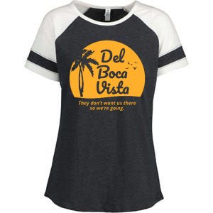 Del Boca Vista Retirement Community Funny Enza Ladies Jersey Colorblock Tee