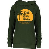 Del Boca Vista Retirement Community Funny Womens Funnel Neck Pullover Hood