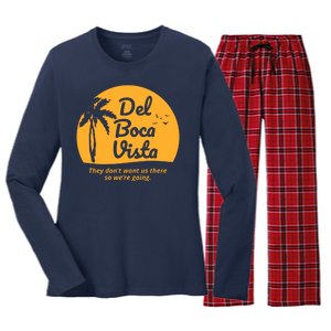 Del Boca Vista Retirement Community Funny Women's Long Sleeve Flannel Pajama Set 