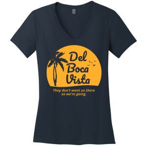 Del Boca Vista Retirement Community Funny Women's V-Neck T-Shirt