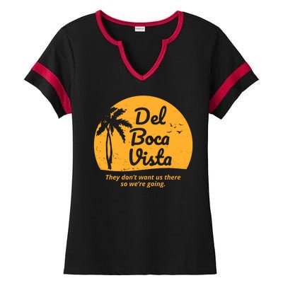 Del Boca Vista Retirement Community Vintage Ladies Halftime Notch Neck Tee