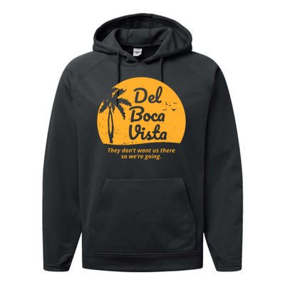 Del Boca Vista Retirement Community Vintage Performance Fleece Hoodie