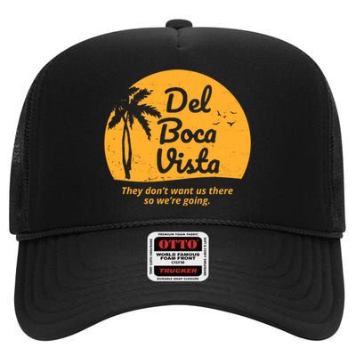 Del Boca Vista Retirement Community Vintage High Crown Mesh Back Trucker Hat