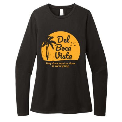 Del Boca Vista Retirement Community Vintage Womens CVC Long Sleeve Shirt