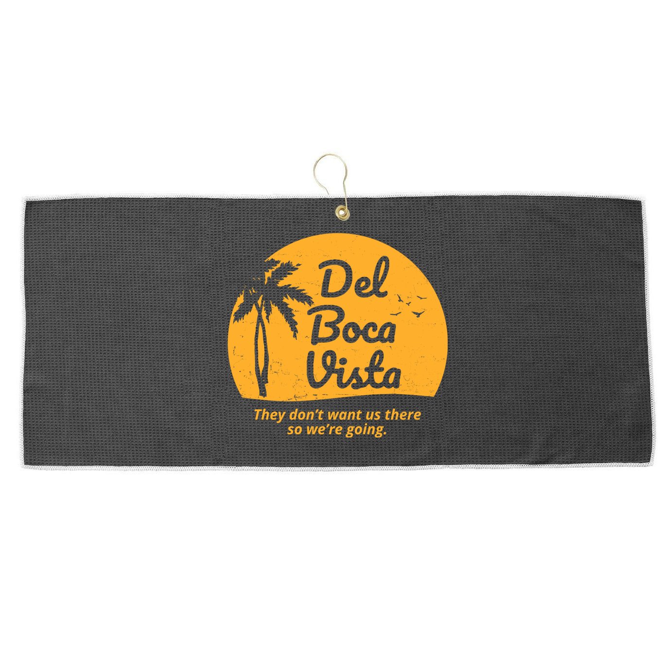 Del Boca Vista Retirement Community Vintage Large Microfiber Waffle Golf Towel