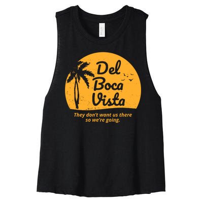 Del Boca Vista Retirement Community Vintage Women's Racerback Cropped Tank