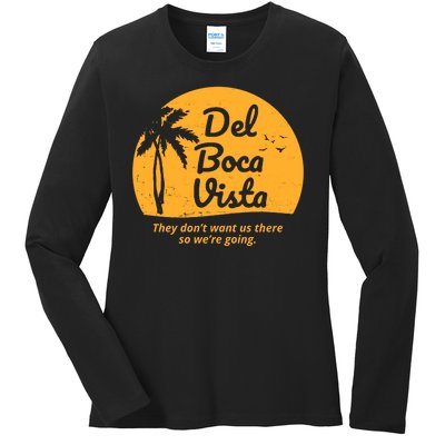 Del Boca Vista Retirement Community Vintage Ladies Long Sleeve Shirt