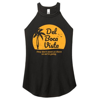 Del Boca Vista Retirement Community Vintage Women's Perfect Tri Rocker Tank