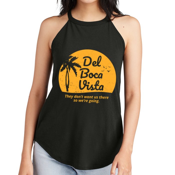 Del Boca Vista Retirement Community Vintage Women's Perfect Tri Rocker Tank