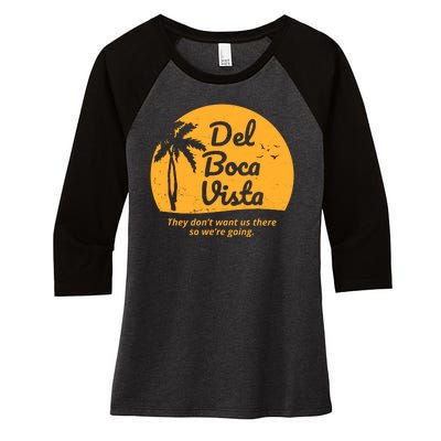 Del Boca Vista Retirement Community Vintage Women's Tri-Blend 3/4-Sleeve Raglan Shirt