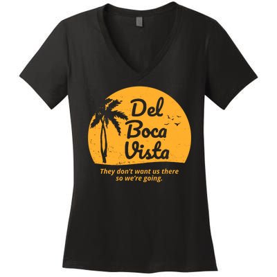 Del Boca Vista Retirement Community Vintage Women's V-Neck T-Shirt