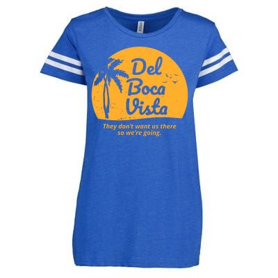 Del Boca Vista Retirement Community Vintage Enza Ladies Jersey Football T-Shirt