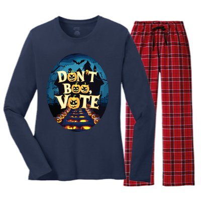 Dont Boo Vote Women's Long Sleeve Flannel Pajama Set 