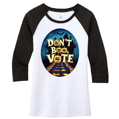 Dont Boo Vote Women's Tri-Blend 3/4-Sleeve Raglan Shirt