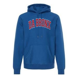 Da Bronx Varsity Style Red Text Gift Premium Hoodie