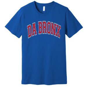 Da Bronx Varsity Style Red Text Gift Premium T-Shirt