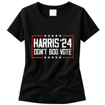 DonT Boo Vote Retro Kamala Harris Ghost Halloween Womens T-Shirt