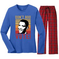 DonT Boo Vote Democratic Obama Speech Gift Women's Long Sleeve Flannel Pajama Set 