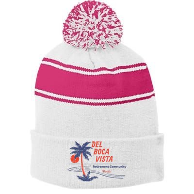 Del Boca Vista Stripe Pom Pom Beanie