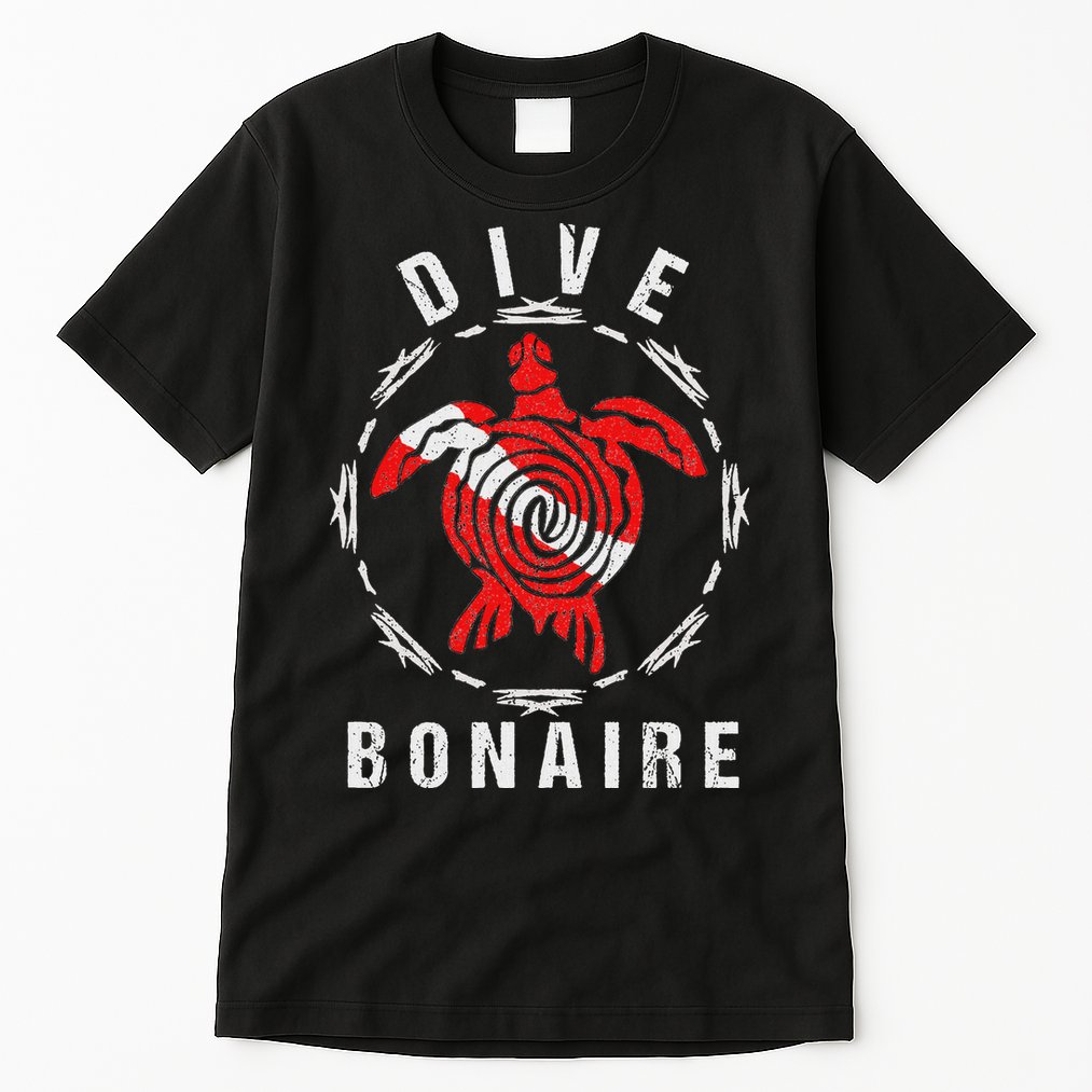 Dive Bonaire Vintage Tribal Turtle Gift Tall T-Shirt