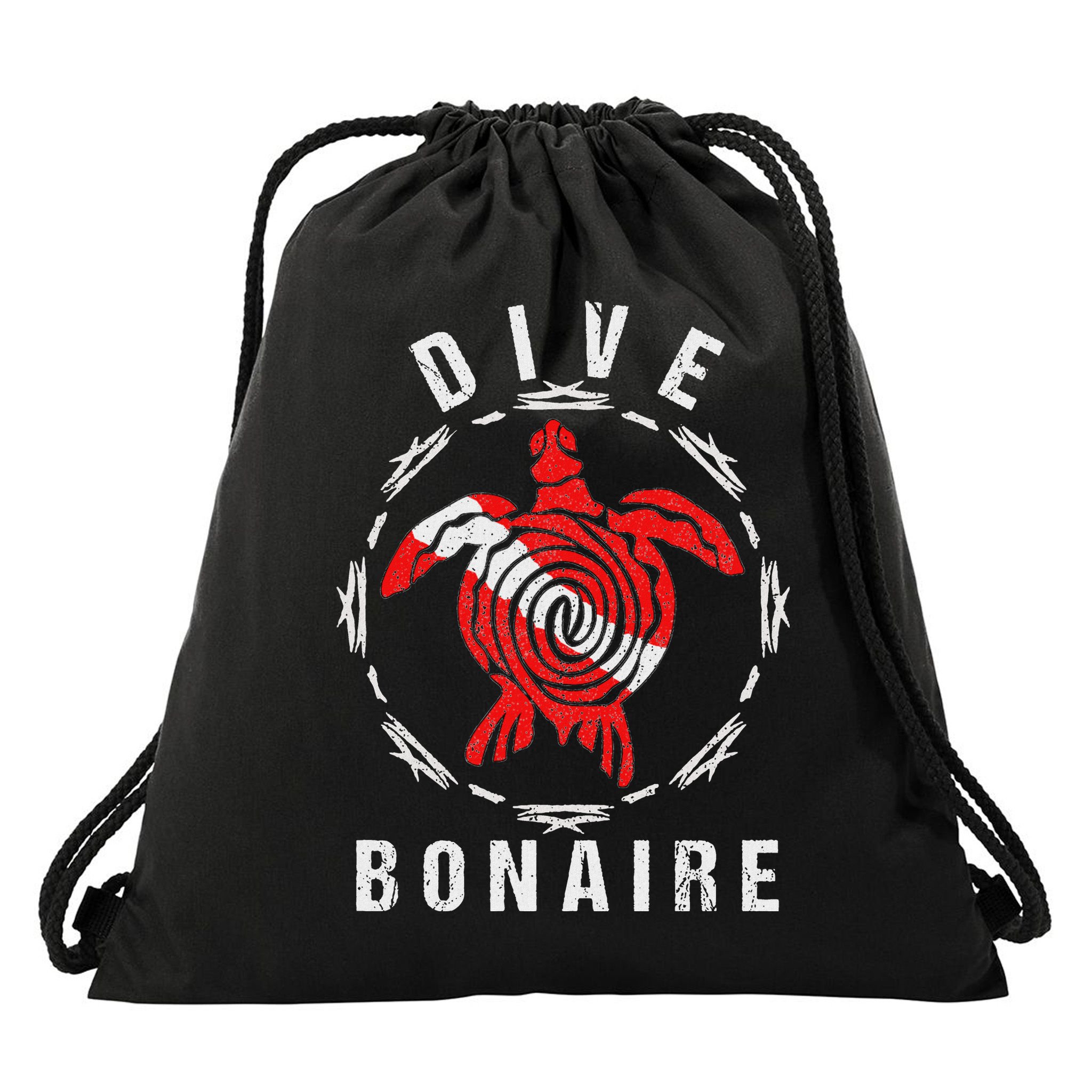 Dive Bonaire Vintage Tribal Turtle Gift Drawstring Bag