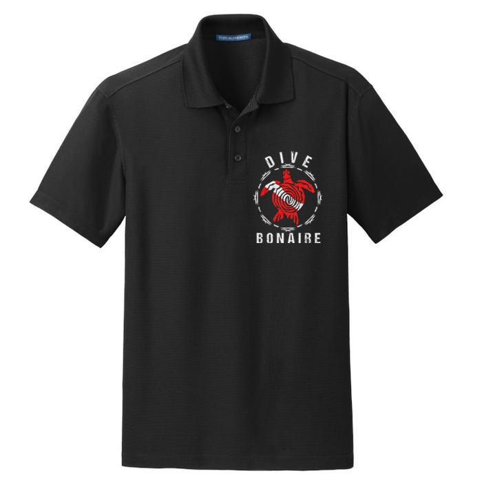 Dive Bonaire Vintage Tribal Turtle Gift Dry Zone Grid Polo