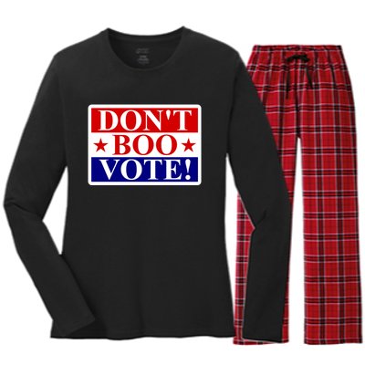 DonT Boo Vote Women's Long Sleeve Flannel Pajama Set 