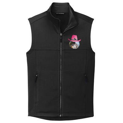 Disco Ball Wearing Pink Cowboy Hat Club Retro Collective Smooth Fleece Vest