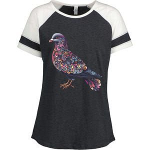 Dove Bird Watching Birder Birdwatching Nature Lover Gift Enza Ladies Jersey Colorblock Tee