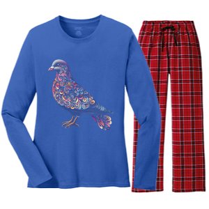 Dove Bird Watching Birder Birdwatching Nature Lover Gift Women's Long Sleeve Flannel Pajama Set 