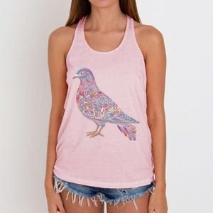 Dove Bird Watching Birder Birdwatching Nature Lover Gift Women's Knotted Racerback Tank