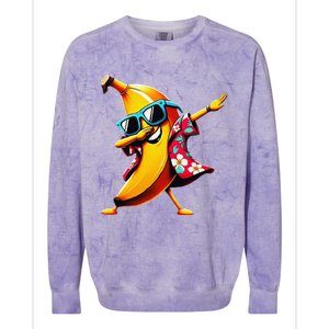 Dabbing Banana Wearing Sunglasses Dab Dance Colorblast Crewneck Sweatshirt