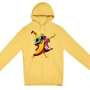 Dabbing Banana Wearing Sunglasses Dab Dance Premium Pullover Hoodie