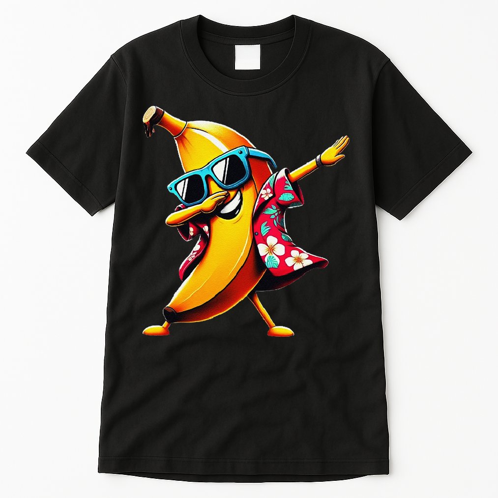 Dabbing Banana Wearing Sunglasses Dab Dance Tall T-Shirt
