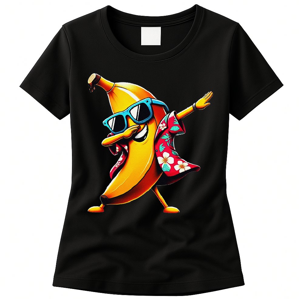 Dabbing Banana Wearing Sunglasses Dab Dance Womens T-Shirt