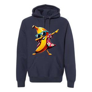 Dabbing Banana Wearing Sunglasses Dab Dance Premium Hoodie