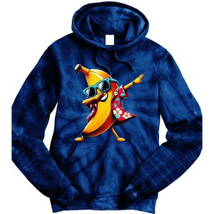 Dabbing Banana Wearing Sunglasses Dab Dance Tie Dye Hoodie