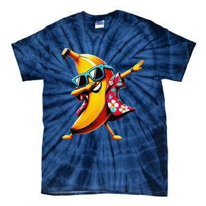 Dabbing Banana Wearing Sunglasses Dab Dance Tie-Dye T-Shirt